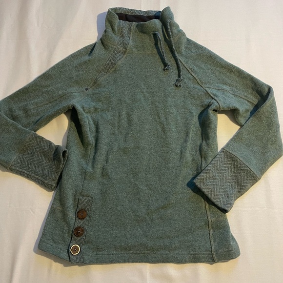 Prana Sweaters - Prana Women's Green Pullover Cowl Neck Lucia Wool Blend Sweater Size Medium